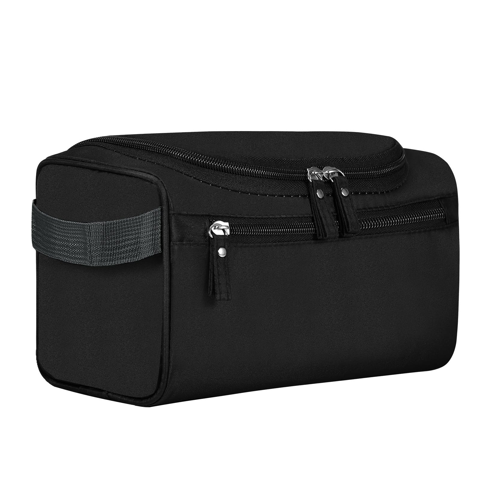 Large Hanging Toiletry Bag for Women & Men - Travel Makeup Organizer with Hook, Waterproof Cosmetic Storage for Brushes, Shaving Kit - Perfect for Camping, Gym, Business Trips & Vacation (Black)