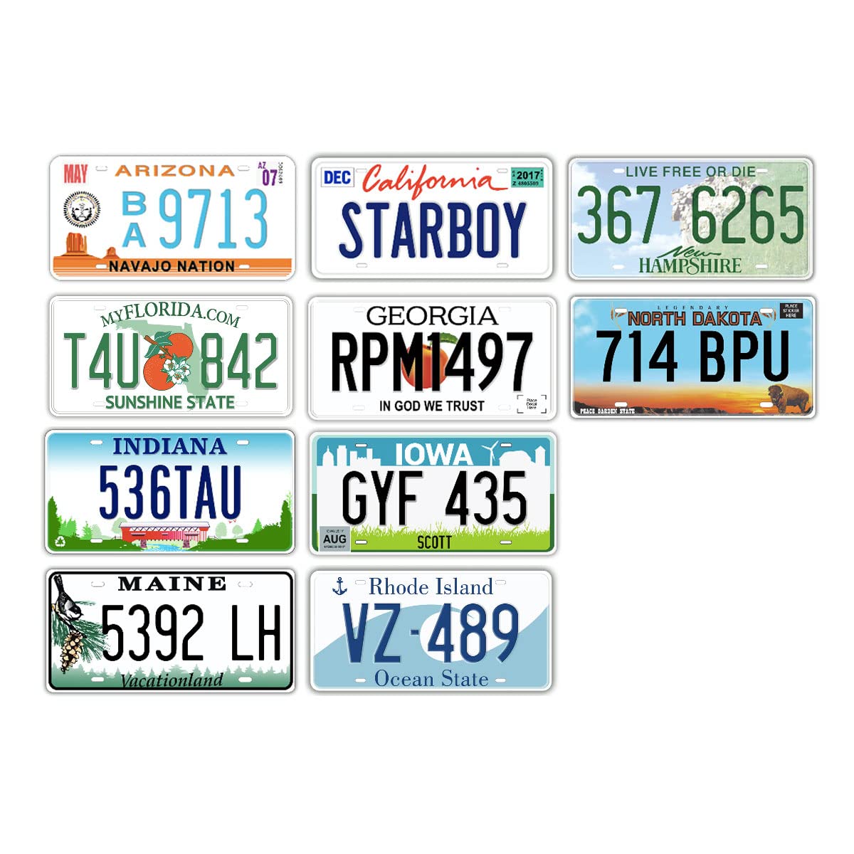 Replica License Plate Bundle - Embossed All 50 States Car Plates for Home Bar, Wall Decor, Garage & Man Cave - Perfect for Automotive Enthusiasts & Unique Gift Ideas