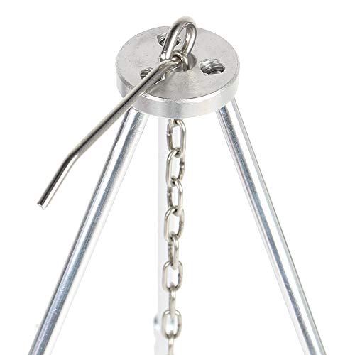 Portable Collapsible Camping Tripod Stand - Adjustable Campfire Cooking Grill for Outdoor BBQ, Picnic & Backpacking | Perfect for Dutch Oven, Skillet & Grill Cooking Over Open Fire