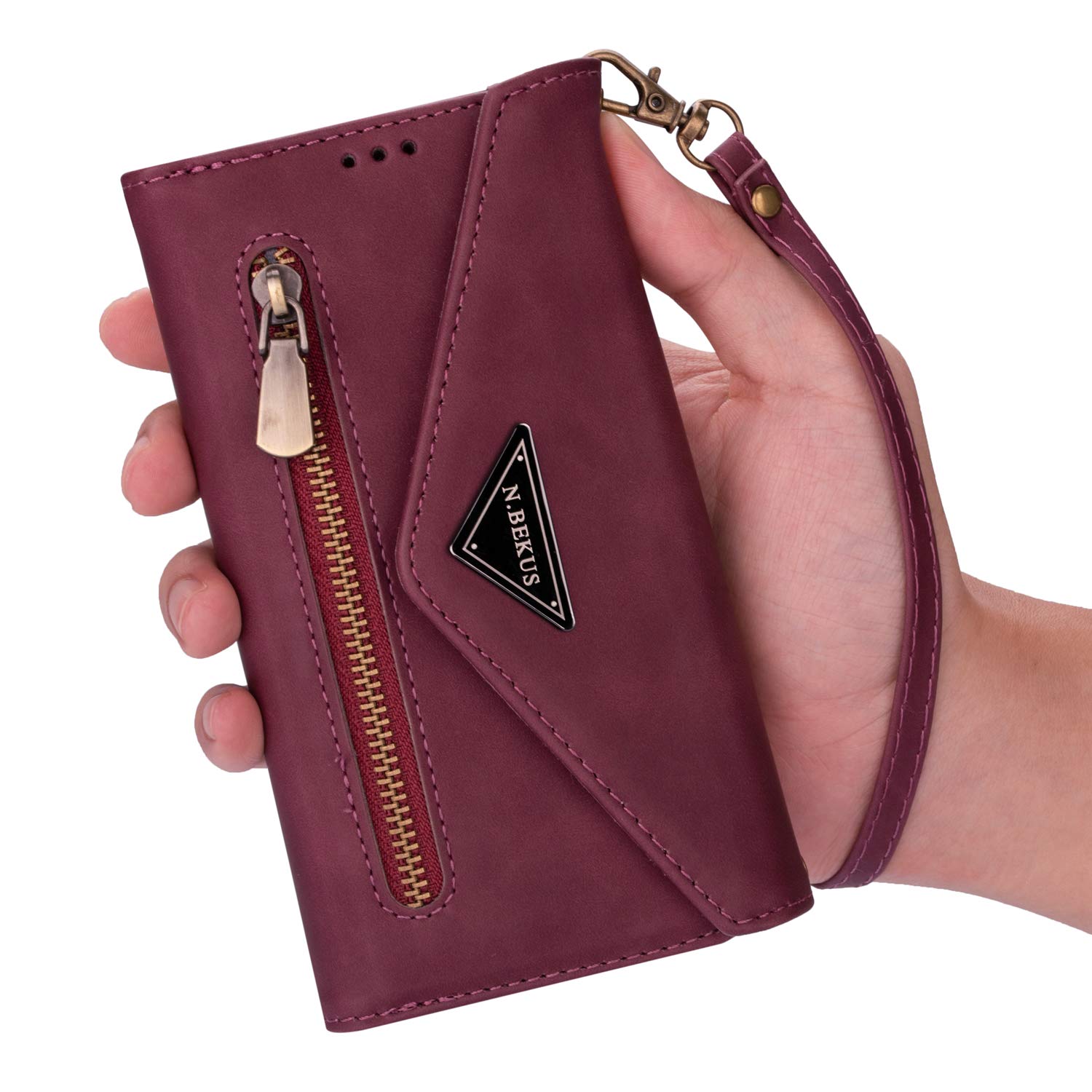 Premium Faux Leather Wallet Case for Samsung Galaxy A53 5G - Crossbody Phone Purse with Adjustable Strap, ID Card Holder & Secure Magnetic Closure (Wine Red) | Perfect for Travel, Shopping & Everyday Use