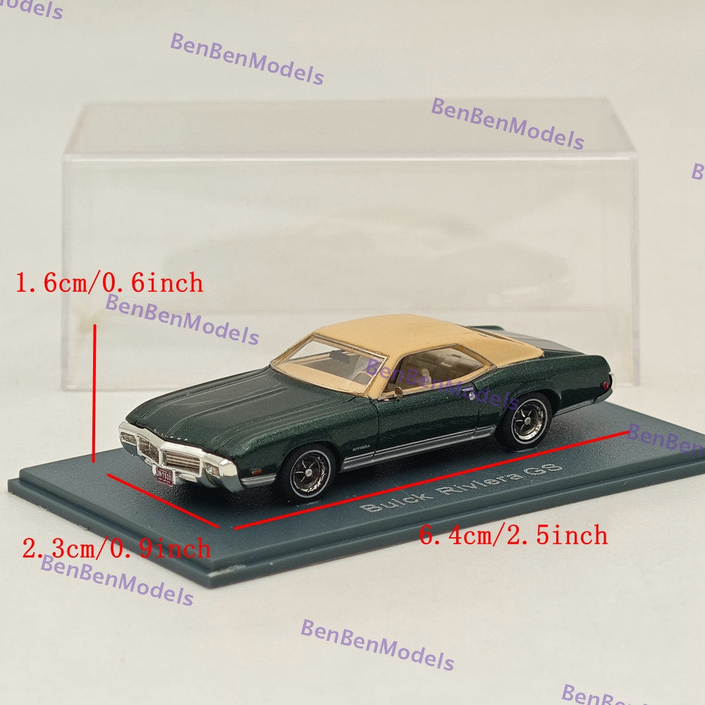 1/87 NEO SCALE MODELS Buick Riviera GS Resin Diecast Car - Limited Edition Collectible Green - Perfect for Model Car Displays, Collector Showcases & Vintage Auto Enthusiasts