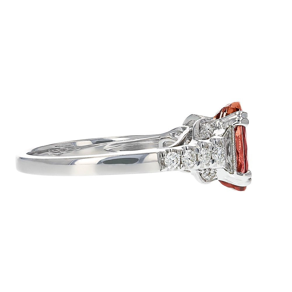 18KT Gold 2.37 CT Imperial Topaz & 0.58 CTW Diamond Ring for Women - Elegant Wedding, Engagement & Anniversary Jewelry Gift