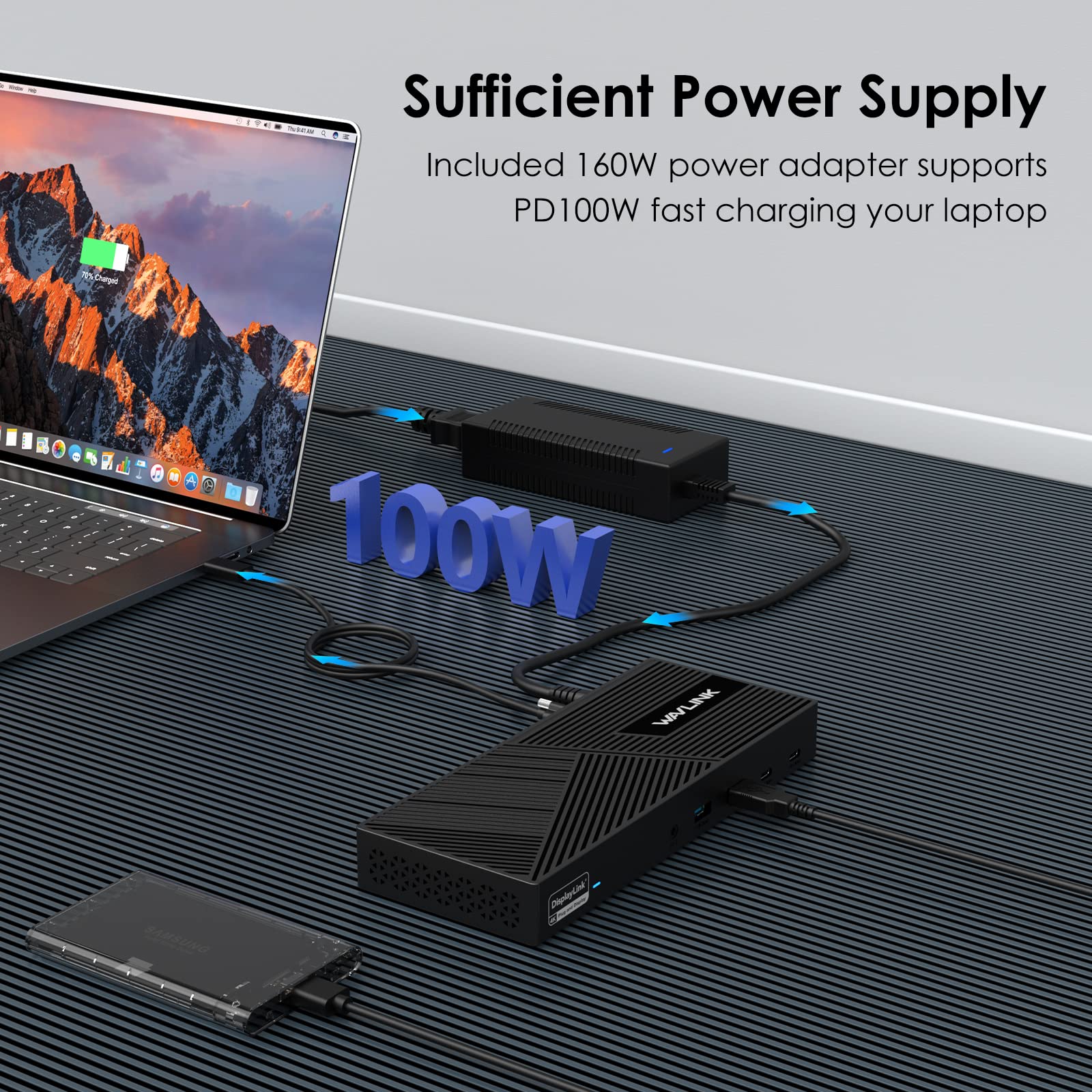 WAVLINK 15-in-1 USB C Triple 4K Display Docking Station with 3x HDMI, 2x DisplayPort, 100W PD Charging & 10Gbps Data Transfer for Windows/Mac - Perfect for Home Office, Gaming & Multi-Monitor Workstations