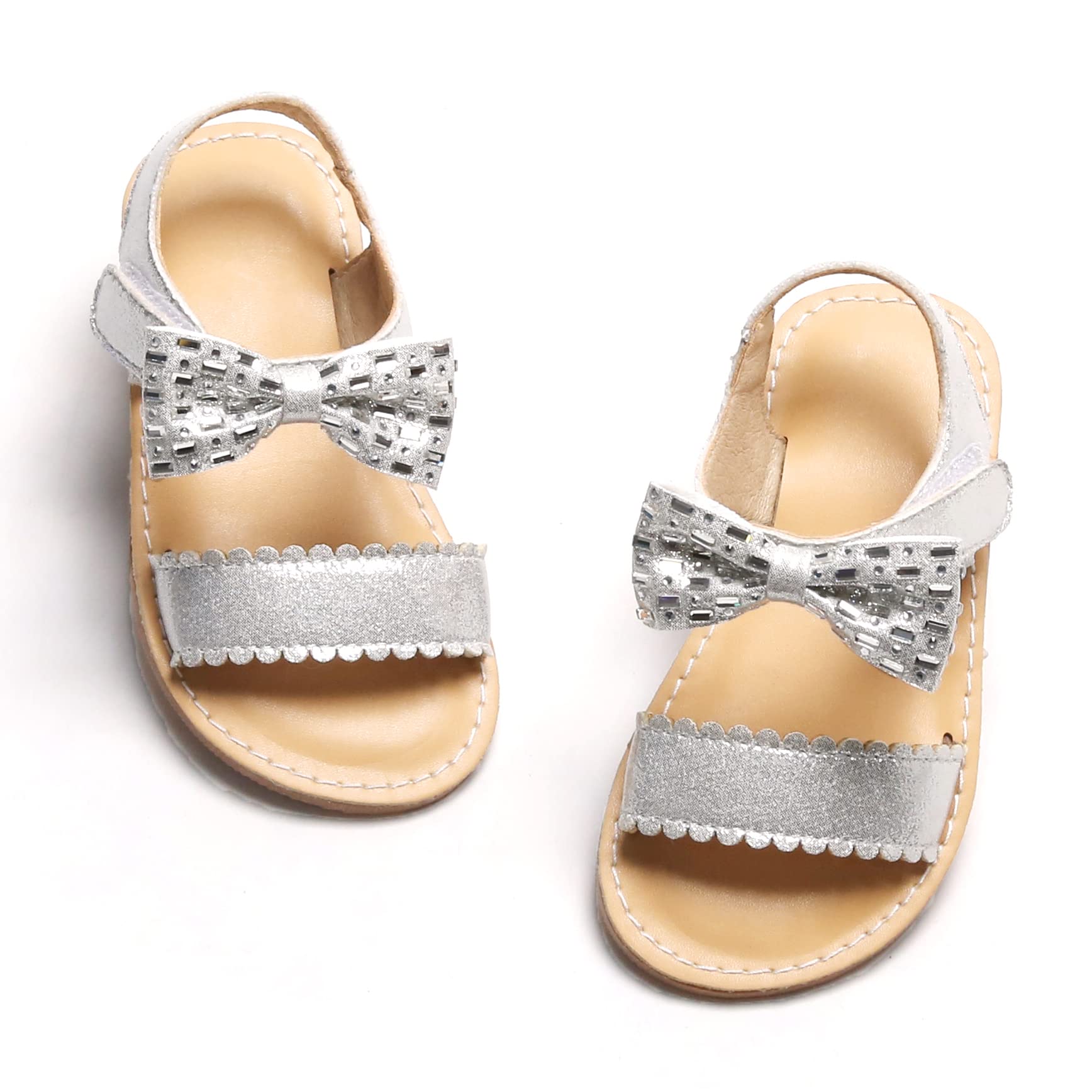 Felix & Flora Soft Rubber Toddler Girls Sandals - Comfortable Summer Flower Girl Shoes for Baby & Kids - Perfect for Beach, Party, and Outdoor Play