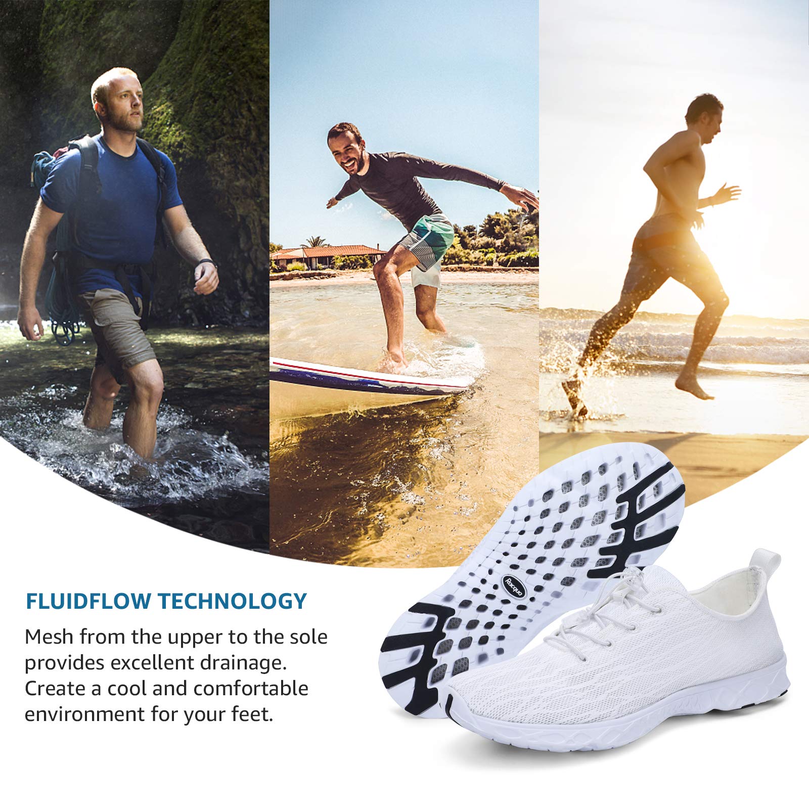 Racqua Unisex Breathable Mesh Water Shoes for Women & Men - Perfect for Swimming, Beach, Pool, and Water Sports Activities