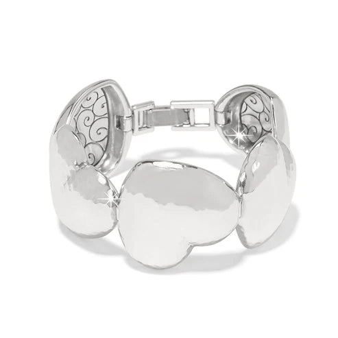 Brighton Trianon Heart Link Bracelet in Sterling Silver - Elegant Gift for Women, Perfect for Valentine's Day, Anniversary & Special Occasions