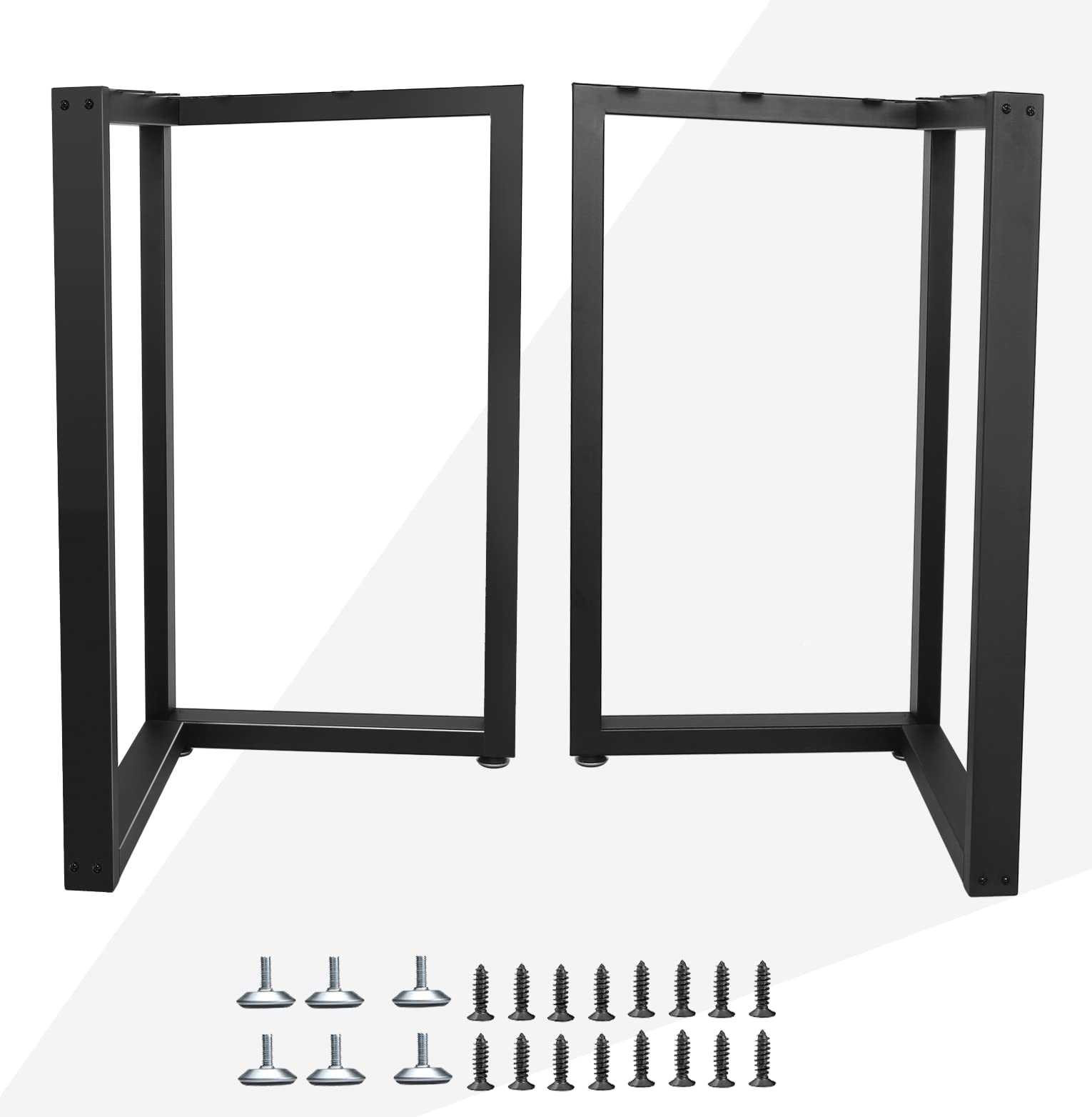 28 Inch Heavy Duty Metal Table Legs - Square Tube Replacement Legs for Coffee & Dining Tables (Set of 2) | Durable Furniture Legs for Home & Office Use