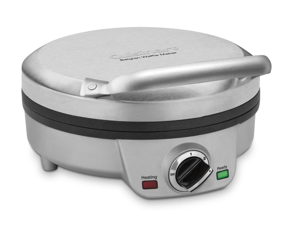 Cuisinart Round Waffle Maker - Silver Classic Belgian Waffle Iron for Breakfast, Brunch & Family Gatherings
