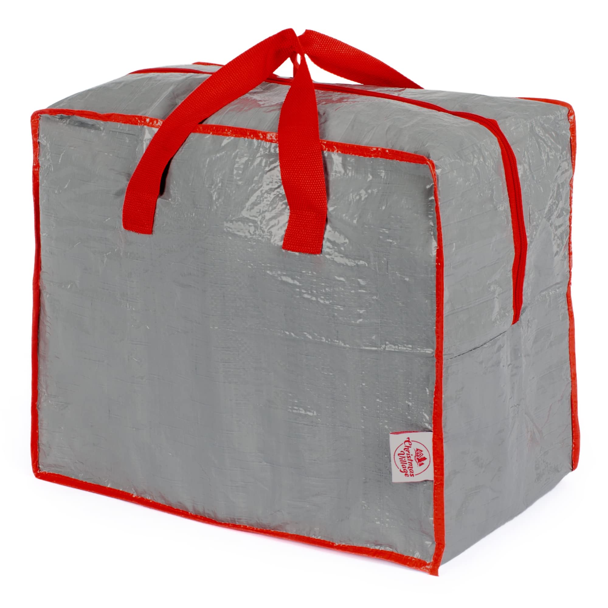 FiNeWaY Heavy Duty Christmas Tree Storage Bag with Handles – Organize Lights, Ornaments, Ribbons, Wreaths & Decorations – Durable Holiday Decoration Organizer for Xmas Tree Accessories (Grey) – Perfect for Seasonal Storage & Home Organization