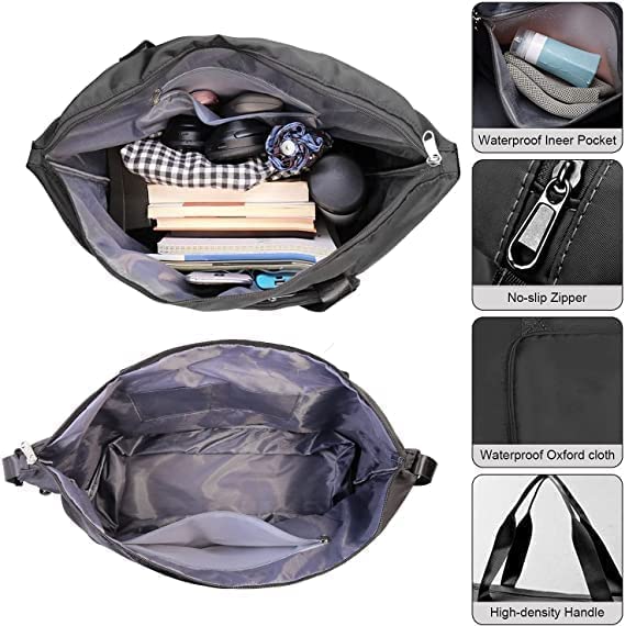 HIMART Waterproof Folding Travel Duffel Bag - Lightweight Carry-On Luggage for Gym, Sports & Vacation - Compact Foldable Duffle with Pouch (Black) - Perfect for Workouts, Weekend Getaways & Business Trips