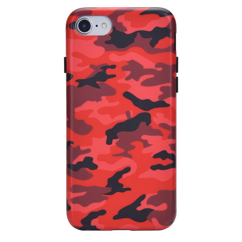VELVET CAVIAR iPhone SE 2020/8/7 Case - Camo Protective Phone Cover for Men & Women | Shockproof Slim Fit Design | Perfect for Outdoor, Travel & Daily Use (Red Camouflage)