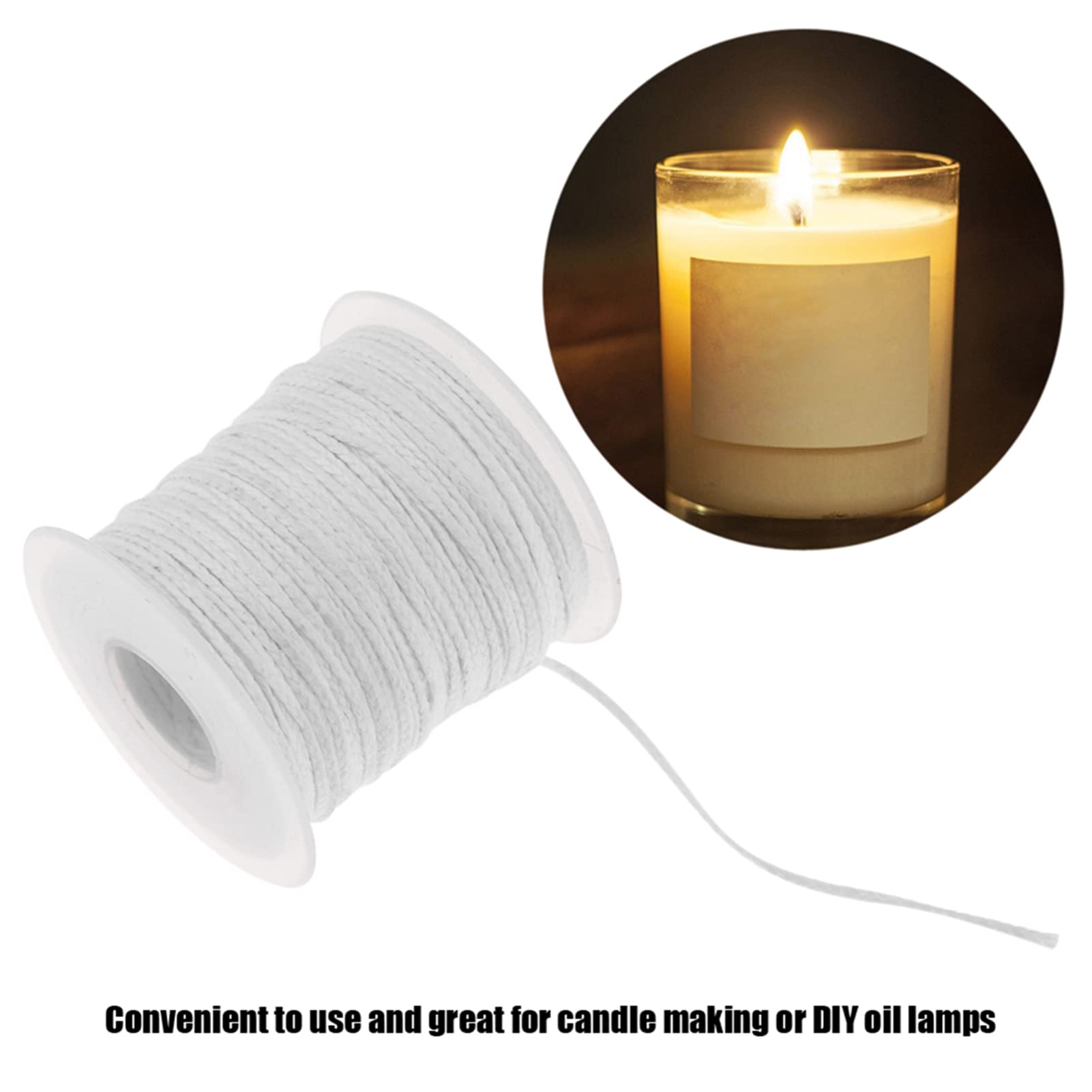 Premium 61m Cotton Candle Wick Spool - Eco-Friendly DIY Candle Making & Oil Lamp Wick Core for Handmade Candles, Wax Melts, and Home Decor Projects