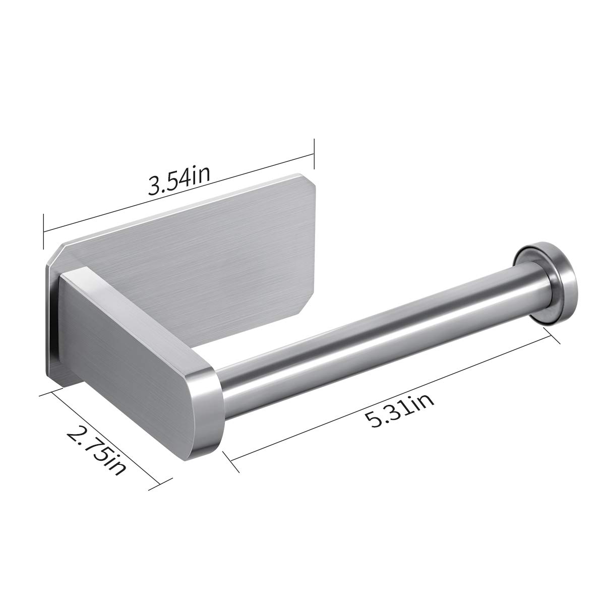 VAEHOLD Self-Adhesive Toilet Paper Holder - No Drill Stainless Steel Wall-Mounted Bathroom & Kitchen Roll Holder - Perfect for Small Spaces, Apartments, RVs & Modern Washrooms