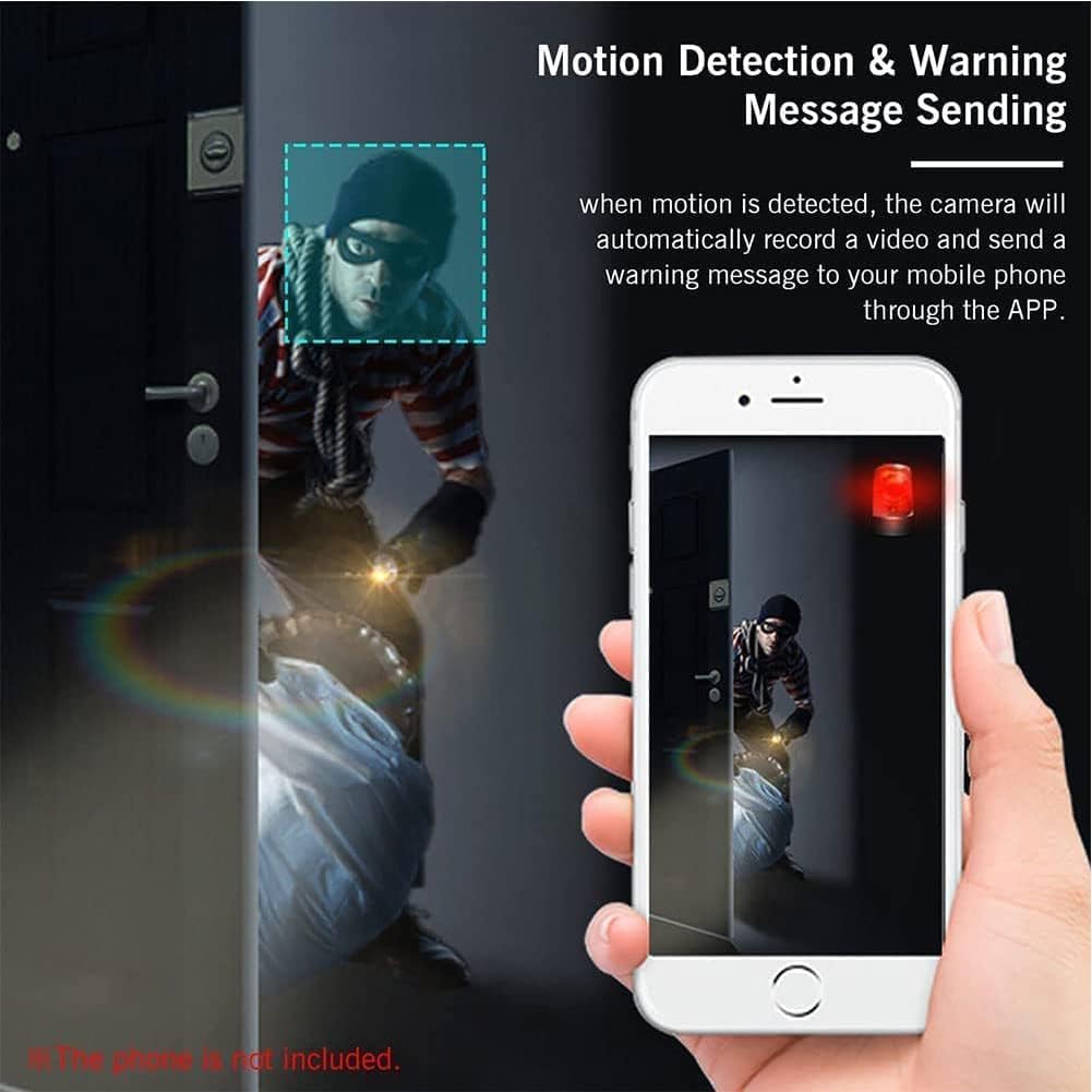 Camtrix Magnetic Mini Security Camera 1080p HD Wireless - Night Vision, Motion Detection, Covert Surveillance with App - Ideal for Home, Office, and Indoor Security Monitoring (1 Pack)