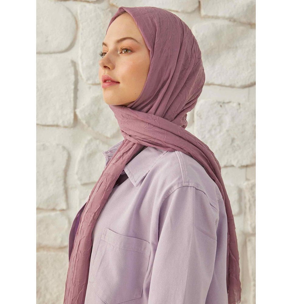Bamboo Viscose Summer Hijab Shawl - Soft & Breathable Muslim Scarf in Dried Rose Color - Perfect for Daily Wear, Prayer, and Outdoor Activities