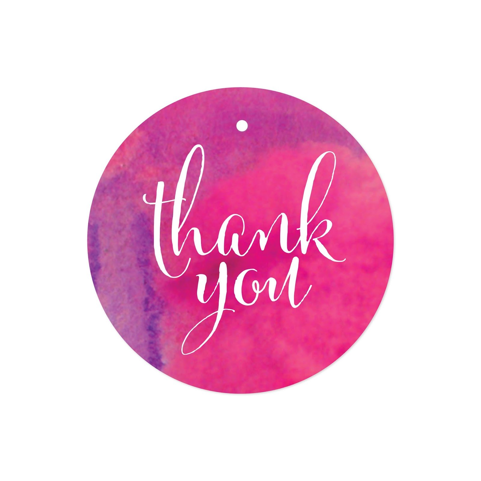 Andaz Press Round Circle Gift Tags - 24-Pack Watercolor Pink Thank You Tags for Party Favors, Wedding Decorations & Birthday Gifts - Perfect for DIY Crafts, Gift Wrapping & Special Occasions