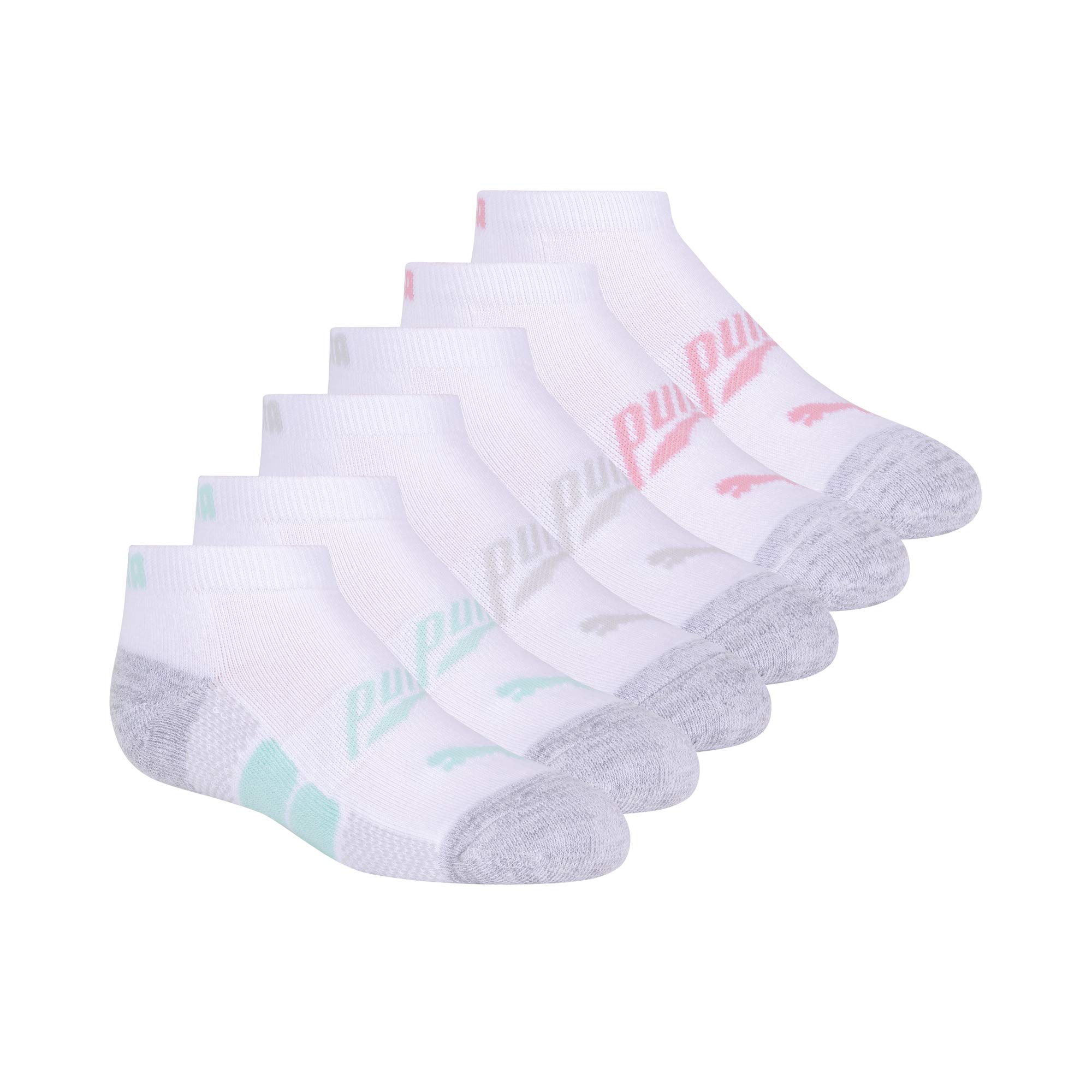 PUMA Kids' 6 Pack Low Cut Socks - Breathable Cotton Athletic Socks for Boys & Girls - Perfect for School, Sports & Everyday Wear