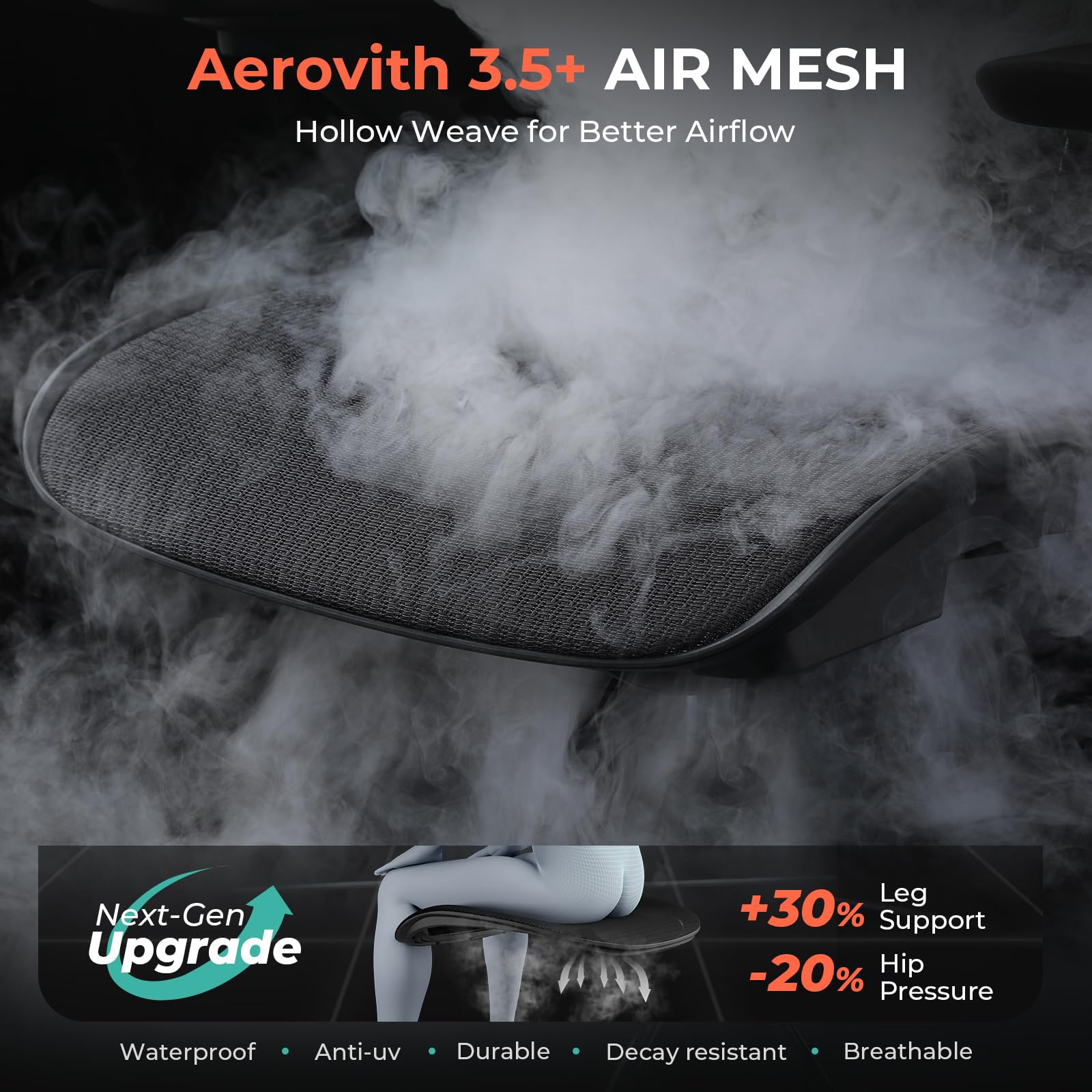 Ergonomic Mesh Office Chair with Adjustable Lumbar Support - High Back Desk Chair for Heavy Duty 400lbs - 4D Flip-Up Arms & 3-Level Tilt Backrest - 3D Headrest & PU Wheels - Swivel Rolling Computer Chair for Long Hours Desk Work - Perfect for Home Office, Gaming Setup & Professional Workspaces