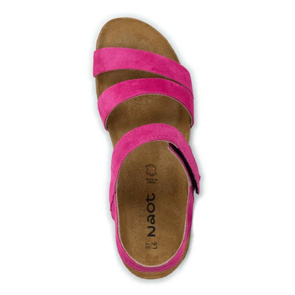 Kayla Fuchsia Suede Sandals for Women - Comfortable Summer Casual Shoes with Soft Cushioning - Perfect for Beach, Vacation and Everyday Wear (Style 7806 CAQ)