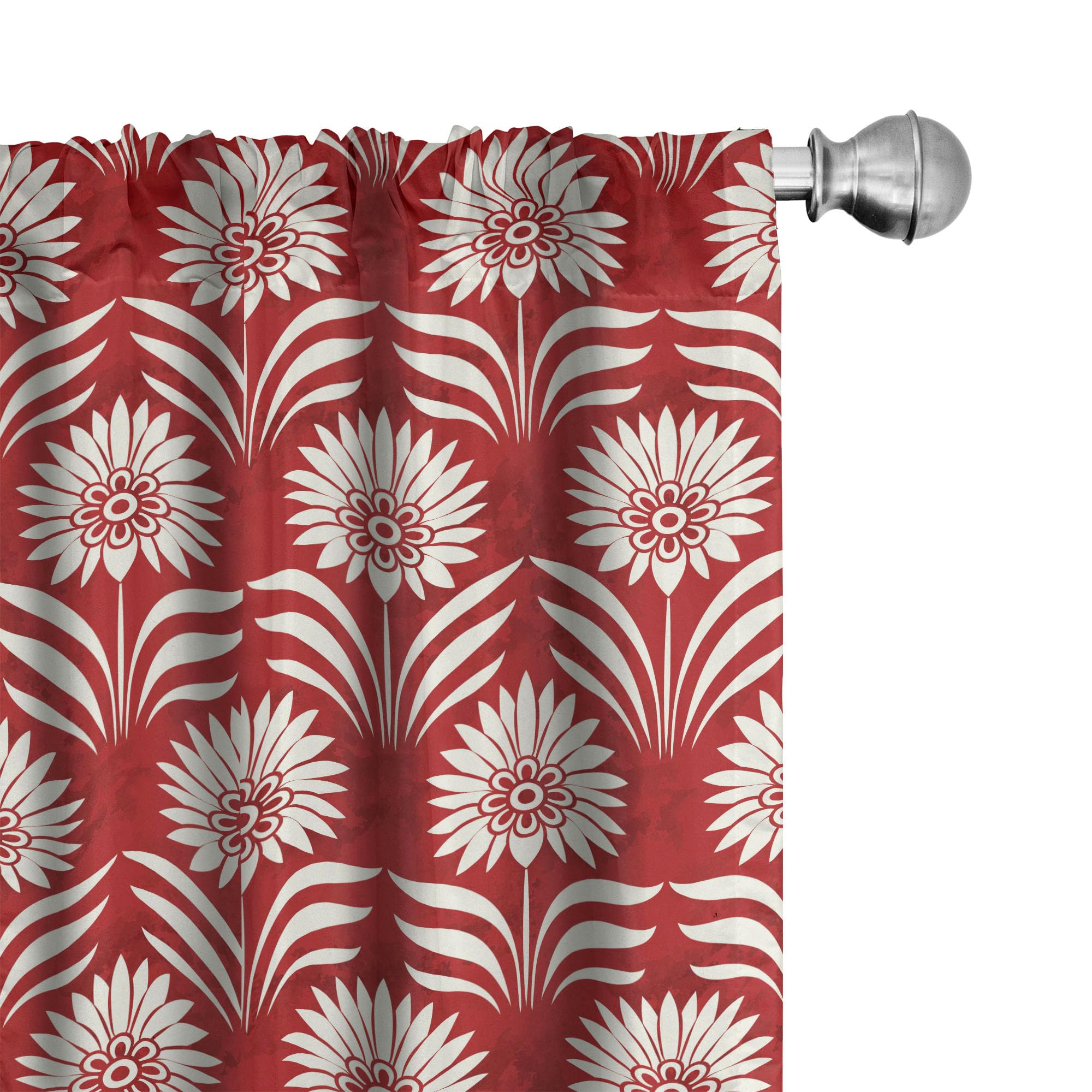 Ambesonne Chinese Floral Window Curtains - Traditional Oriental Art Vintage Design, Lightweight 2-Panel Set with Rod Pocket (28