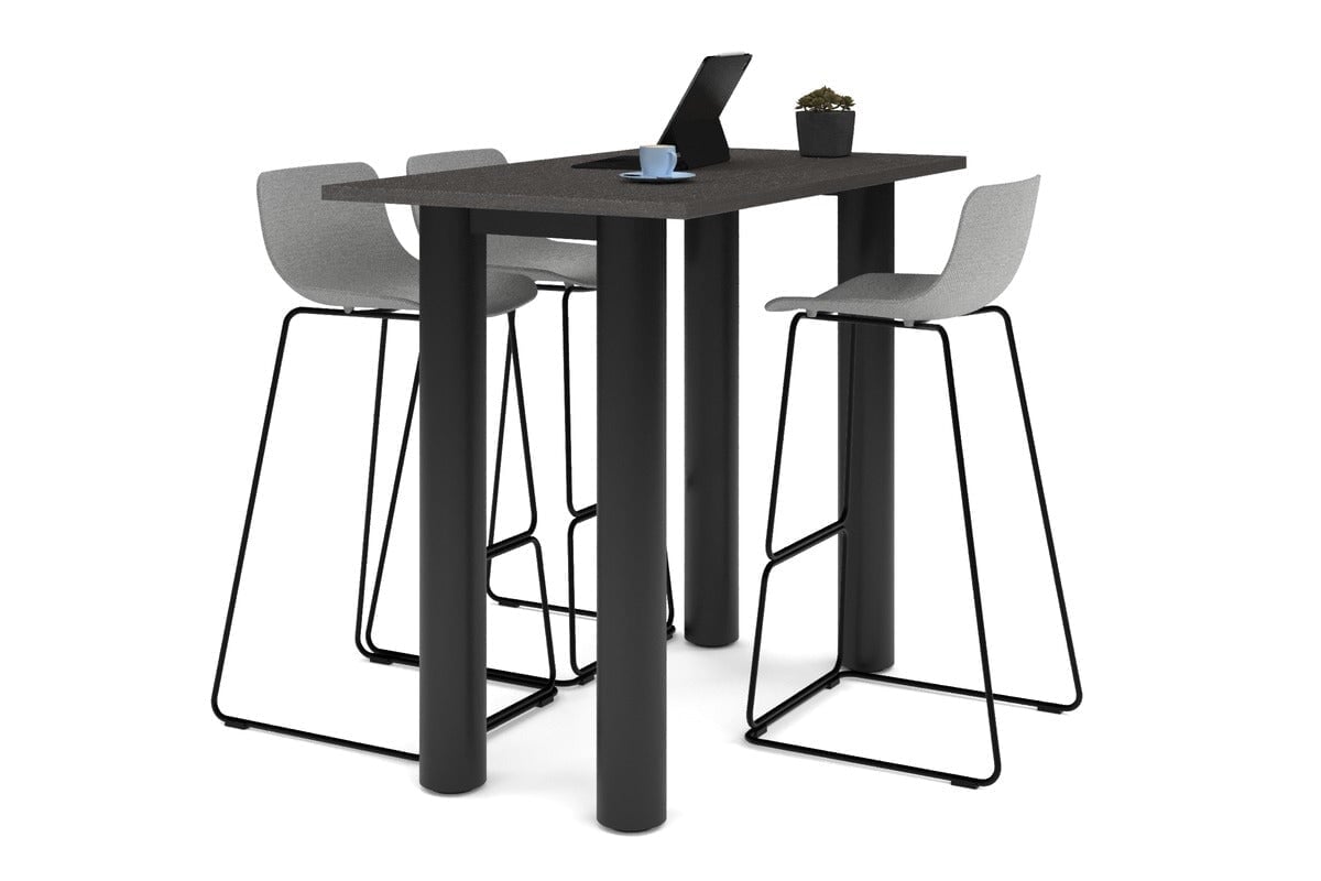 Quadro Cylinder Legs Counter Table - 1200L x 700W - Modern Kitchen Island & Bar Stool Dining Set for Home & Restaurant Use