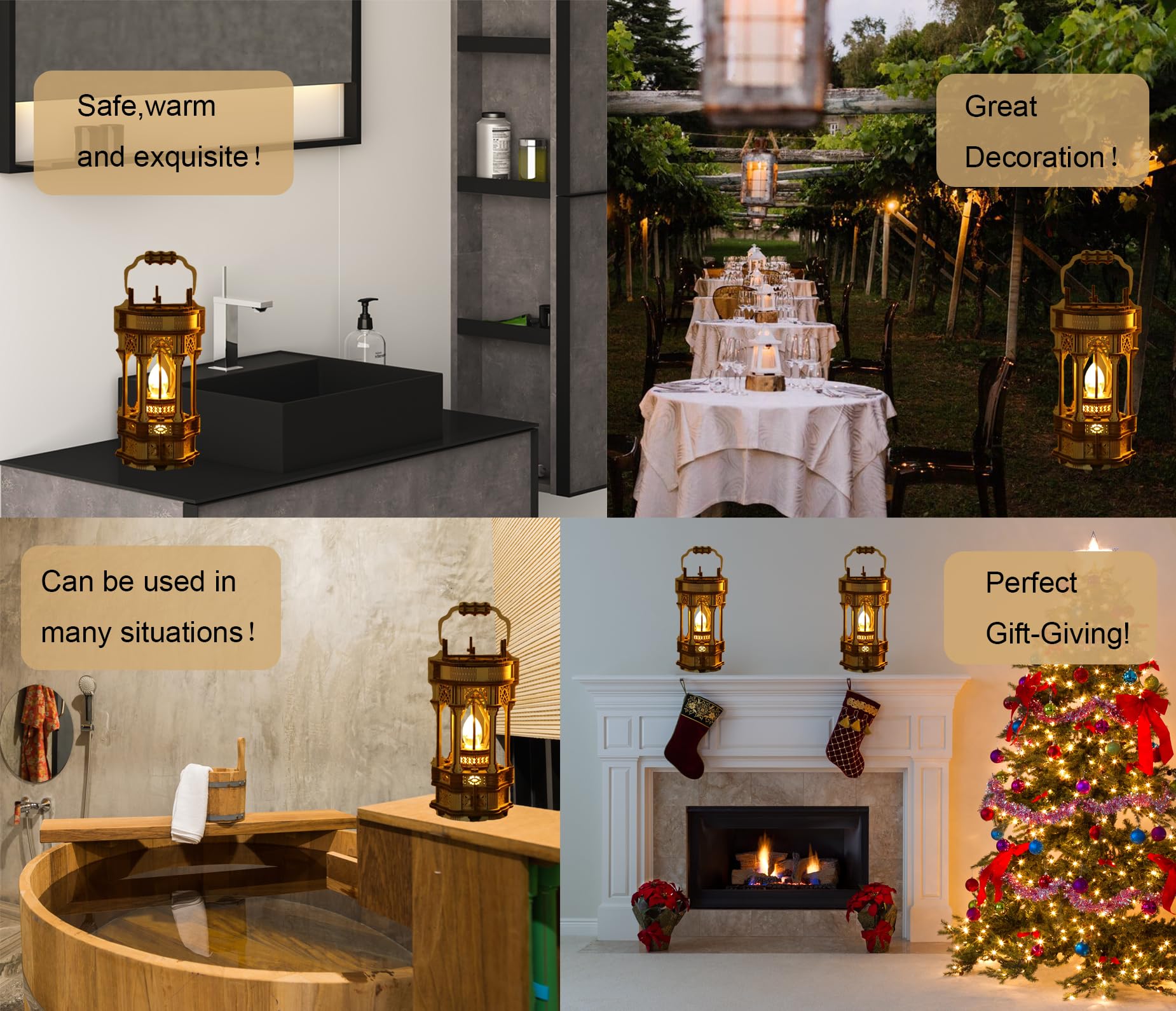 3D Wooden Puzzle Lantern Kit for Adults - DIY LED Light Model Building Set, Creative Home Desk Decor & Unique Gift Idea for Birthday/Christmas (Night Light, Meditation Room Decor)