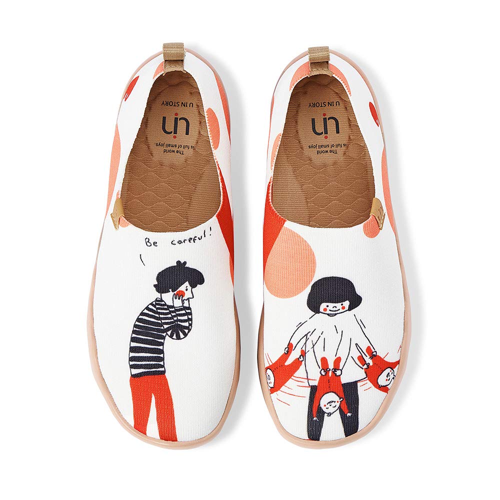 UIN Women's Slip On Sneakers - Comfortable Knitted Loafers with Artistic Paint Design | Soft Walking Shoes for Casual Wear, Travel & Everyday Use