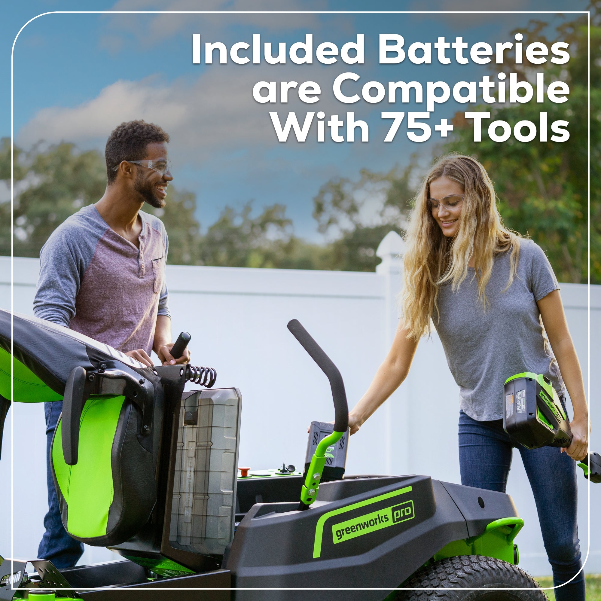 60V 42-Inch Electric Zero Turn Lawn Mower with 4 x 8.0Ah Batteries & 2 Turbo Chargers - Powerful Cordless Riding Mower for Large Yards, Commercial Landscaping, and Estate Maintenance