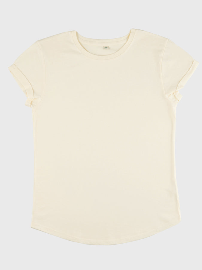 Organic Cotton Rolled Sleeve T-Shirt for Women - Comfortable Yoga Studio Top | Perfect for Yoga, Pilates & Casual Wear