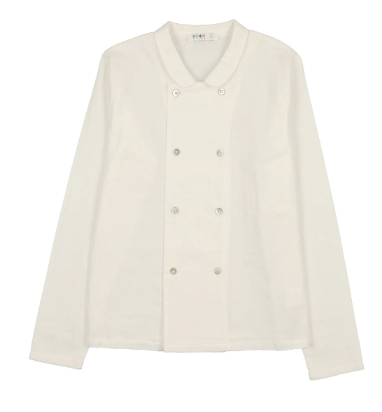 COCO BLANC Double Breasted Shirt for Women - Elegant Button Down Blouse (Size 2-8Y) | Perfect for Office Wear, Business Meetings & Formal Occasions