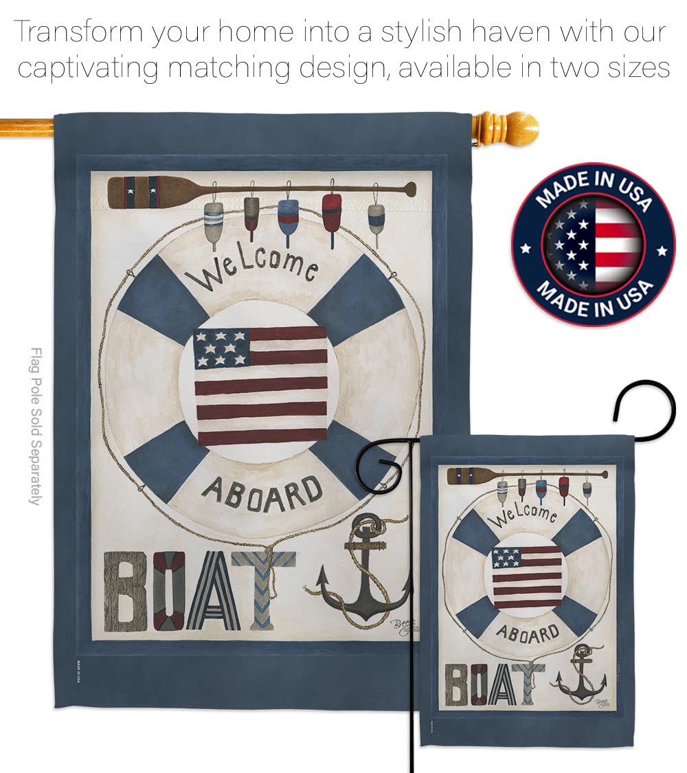 Breeze Decor Coastal Nautical House Flag Set 28x40