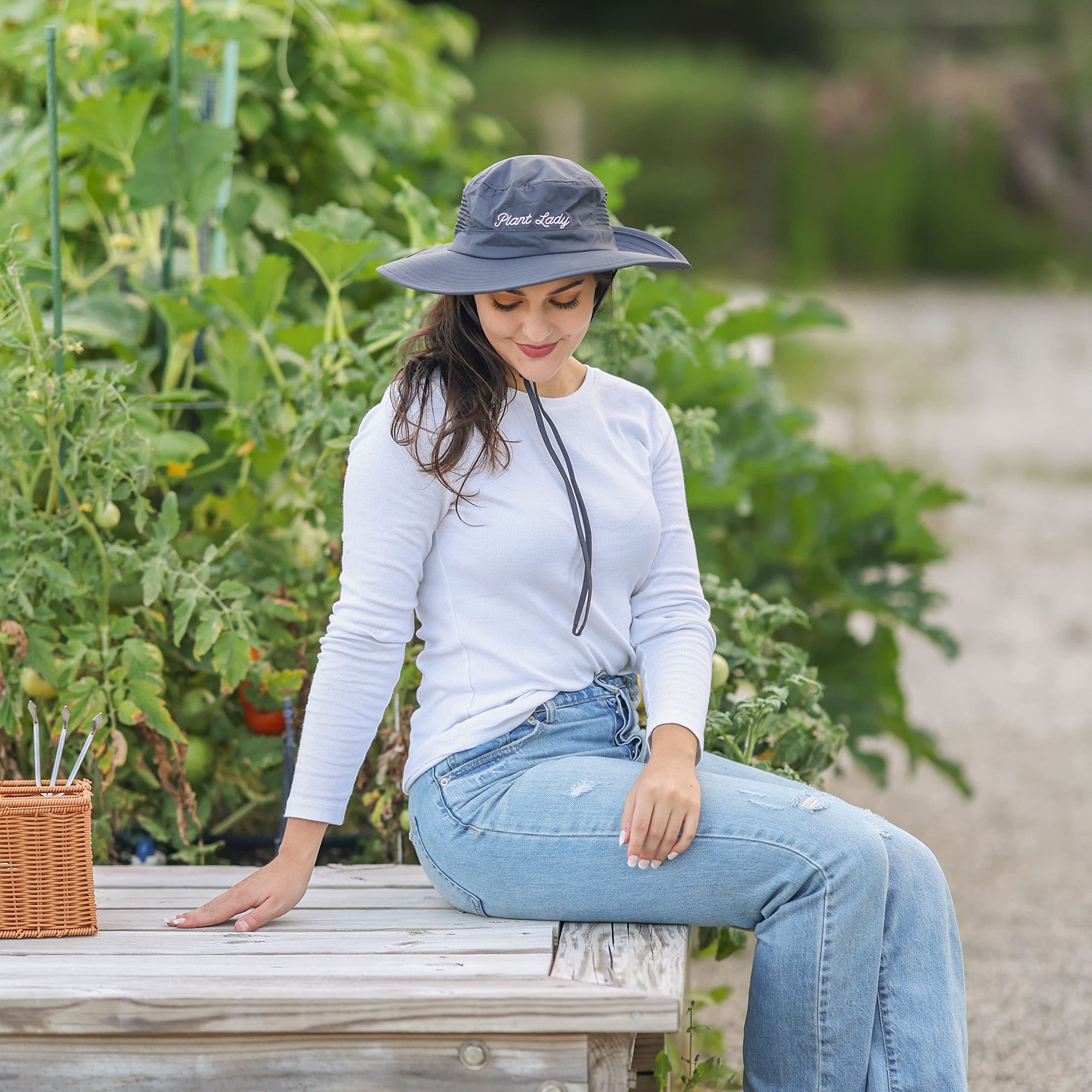 Waterproof Wide Brim Gardening Hat for Women - UV Protection Sun Hat - Perfect Plant Lady Gift in Green - Ideal for Outdoor Gardening, Beach & Summer Activities