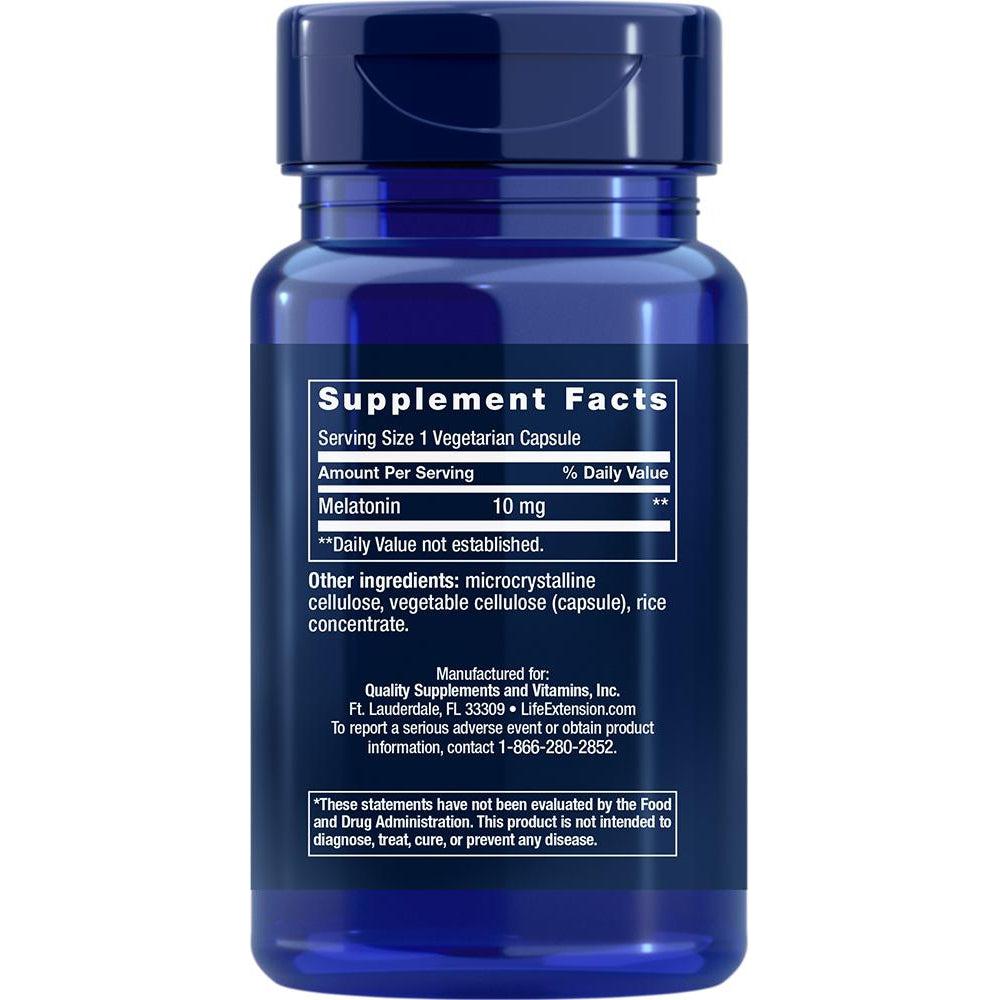 Life Extension Melatonin 10 mg - Fast Dissolve Tablets for Better Sleep, Natural Sleep Aid Supplement - Perfect for Jet Lag, Shift Work & Insomnia Relief