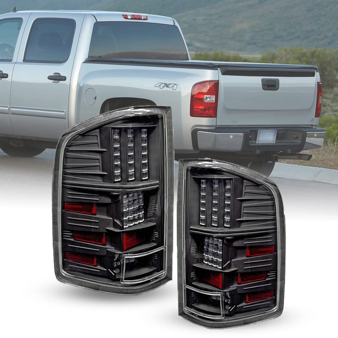 CPW LED Tail Lights for Chevrolet Silverado 1500/2500/3500 (2007-2014) - Clear Lens Replacement - Enhanced Visibility & Style for Night Driving & Off-Road Adventures