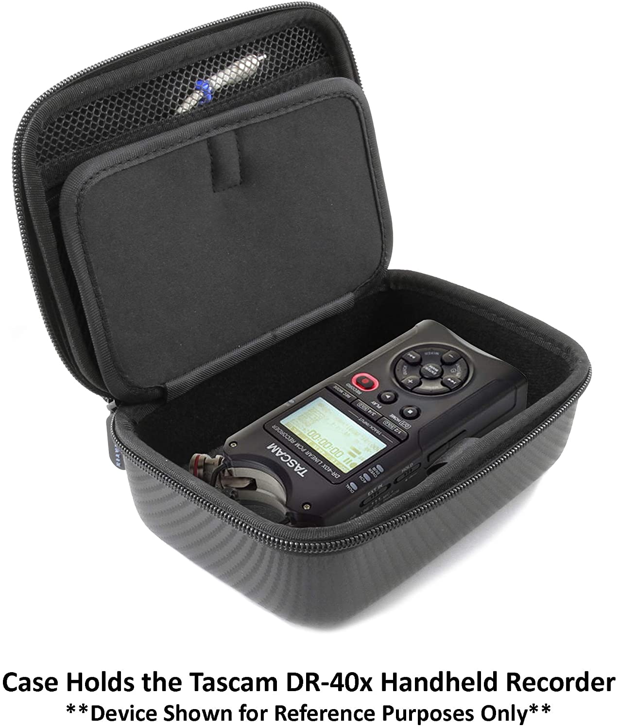 CASEMATIX Protective Carrying Case for Tascam DR40X & DR40 Portable Audio Recorder - Durable Travel Storage for Field Recording, Podcasting & Studio Use