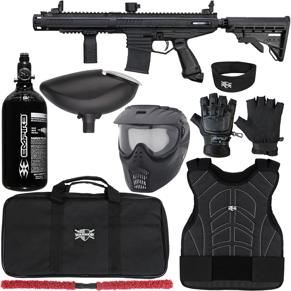 Tippmann Stormer Elite Dual Fed Paintball Gun Kit - Level 1 Protective Gear Package for Beginners | Perfect for Woodsball, Speedball & Recreational Paintball Games