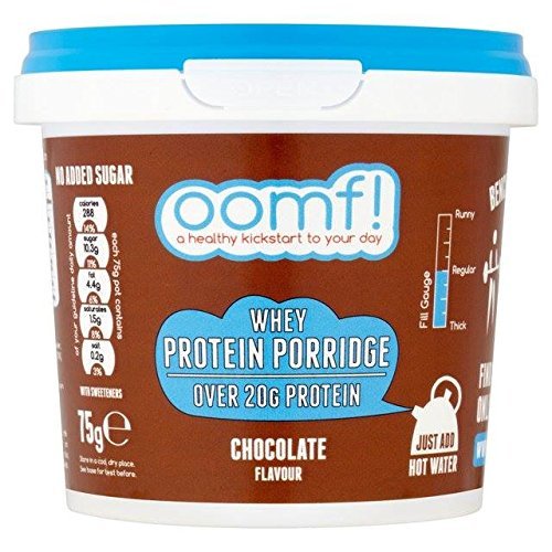 OOMF! Chocolate Flavored Bench Pressed Oats 75g - Healthy Protein Snack for Gym, Workout & Post-Exercise Recovery