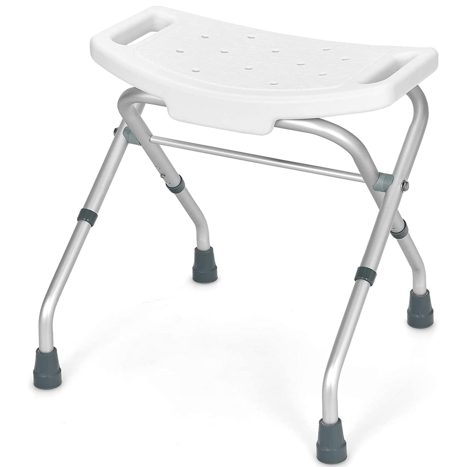 YSDQ Adjustable Folding Shower Stool - Lightweight Aluminum Alloy Bathtub Chair with Non-Slip Feet & Handles - 3-Position Height for Elderly, Disabled & Handicap - Perfect for Bathroom Safety & Assisted Showering