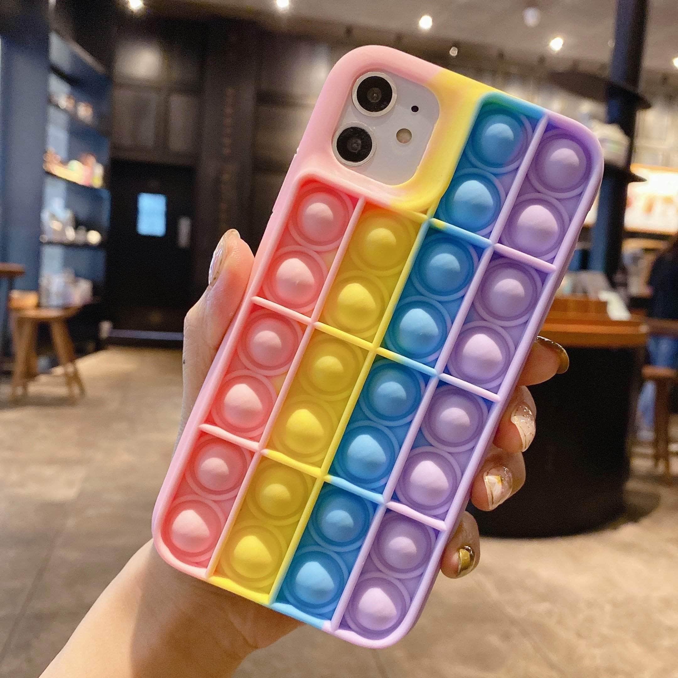 iPhone 13 Pro Fidget Bubble Pop Case - Stress Relief Silicone Phone Cover for Anxiety & Focus - Perfect for Office, School & Travel Use