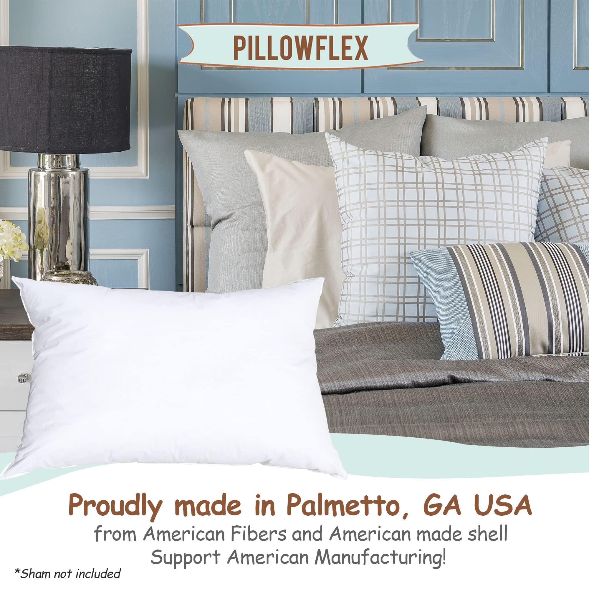 Pillowflex Synthetic Down Pillow Insert - 14x32 Down Alternative Pillow, Ultra Soft Hypoallergenic Body Pillow for Sleeping, Lumbar Support, Back Pain Relief - Perfect for Bed, Sofa & Home Decor