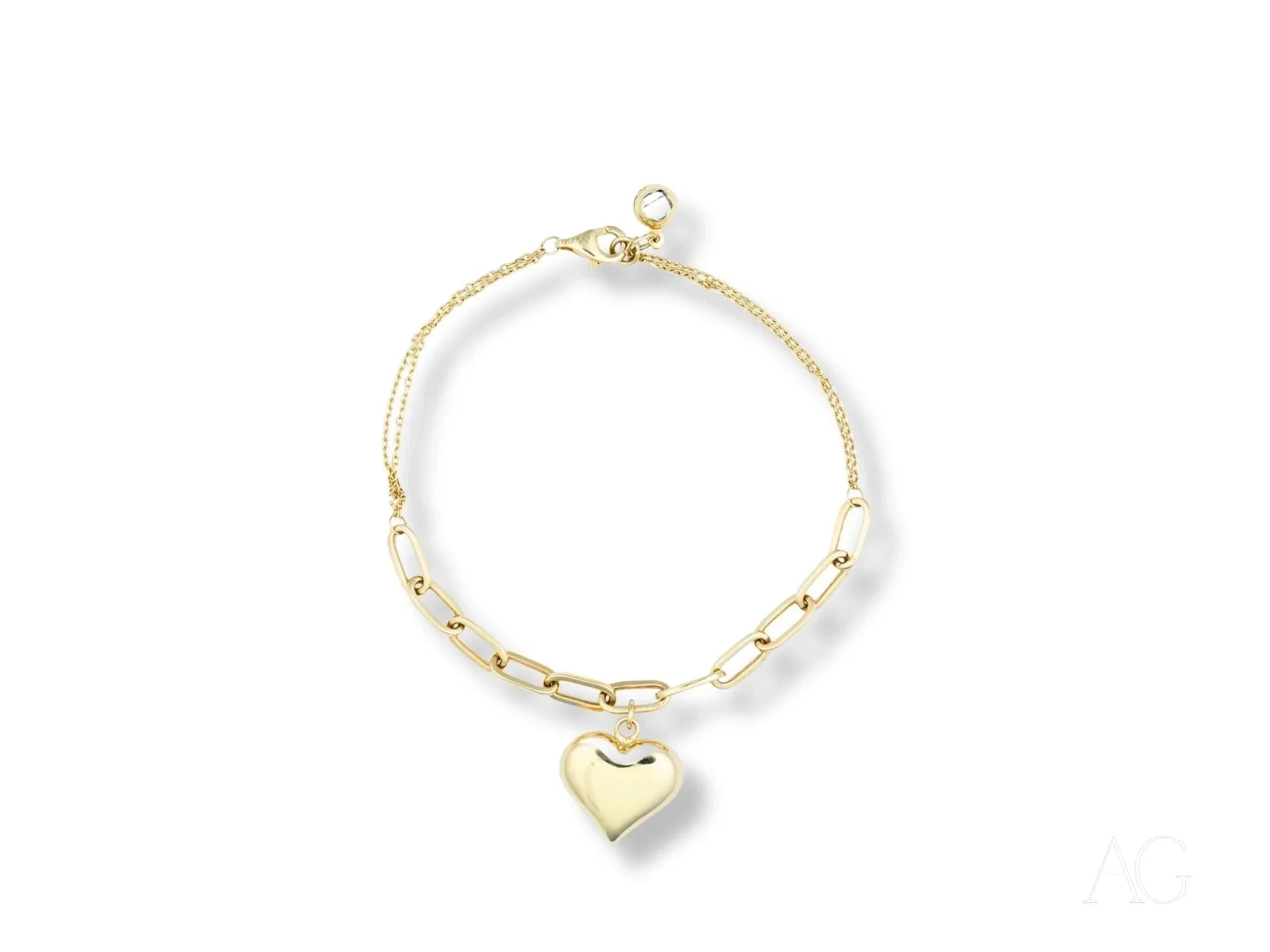 18K Gold Heart Bracelet for Women - Elegant & Romantic Jewelry Gift for Her - Perfect for Anniversaries, Valentine's Day & Special Occasions