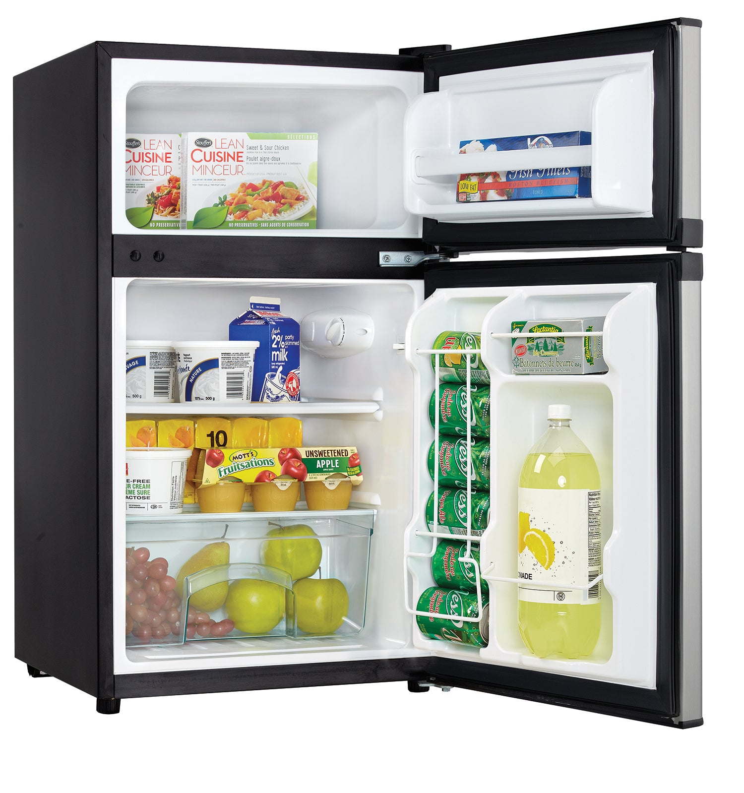 Danby DCR031B1BSLDD 3.1 cu ft Compact Refrigerator - Stainless Steel 2-Door Mini Fridge for Dorm, Office, Bedroom & Small Spaces - Energy Efficient & Quiet Cooling