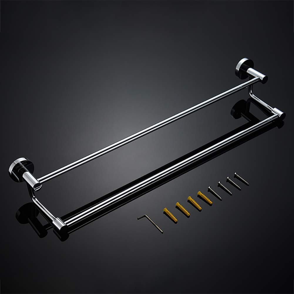 GRIFEMA IBIZA-G30109 59CM Chrome Double Bath Towel Holder - Wall Mounted Towel Rail for Bathroom - Perfect for Spa, Hotel & Home Bathroom Organization