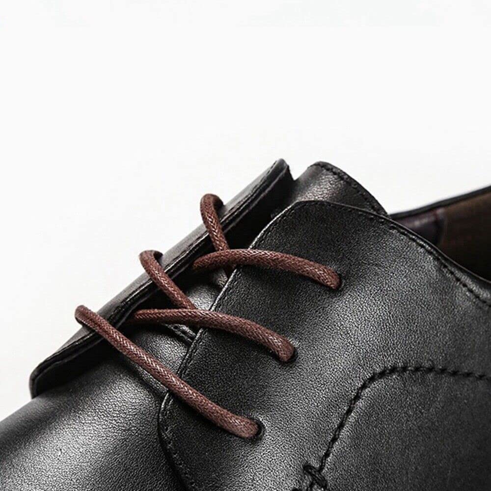 Premium Round Waxed Shoelaces for Oxford Dress Shoes & Canvas Sneakers - Durable Wax-Coated Unisex Shoe Strings - Perfect for Formal Wear, Casual Outfits & Everyday Use