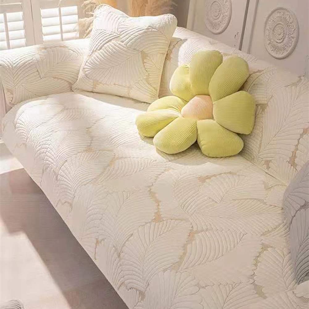 VCTOPS Non-Slip Palm Leaf Embroidery Cotton Sofa Cover - 43