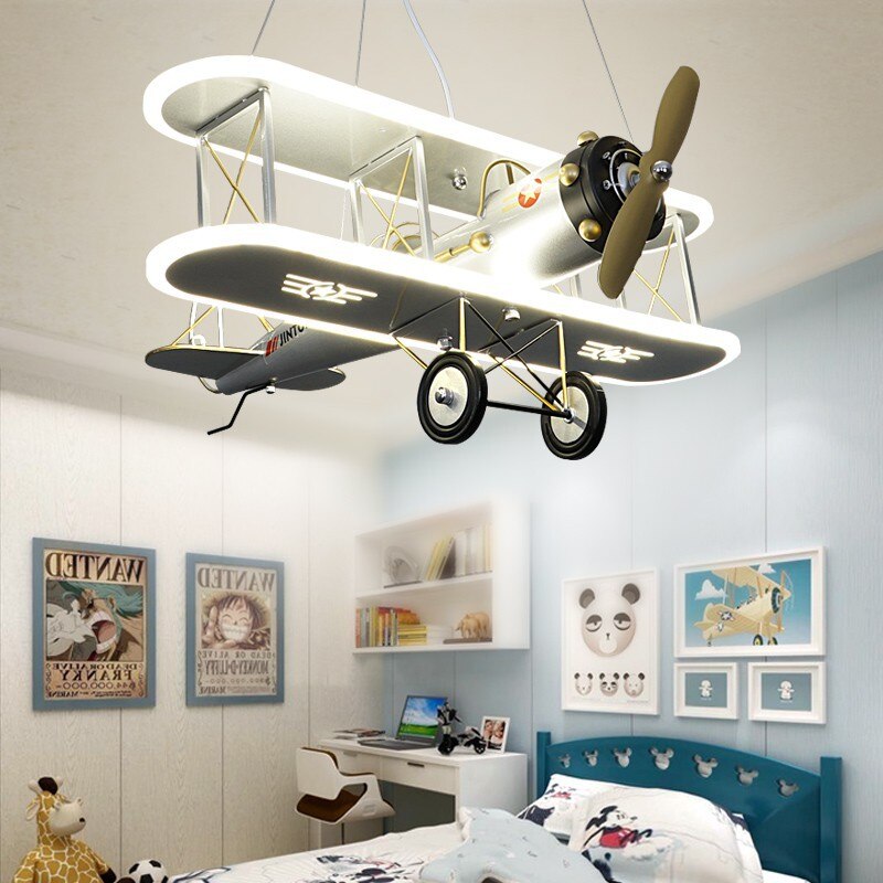 **Kids Airplane LED Pendant Light - Modern Nursery Ceiling Lighting for Baby Room & Boys Bedroom Decor**
