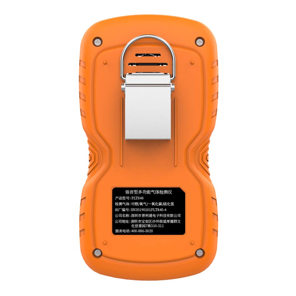 Portable Gas Detector - Gas Clip 4 Multi-Gas Monitor with LCD Display, Rechargeable Battery, Sound/Light Alarms for CO, O2, H2S Detection - Perfect for Industrial Safety, Confined Space Entry & Home Air Quality Testing (2 Year Warranty)