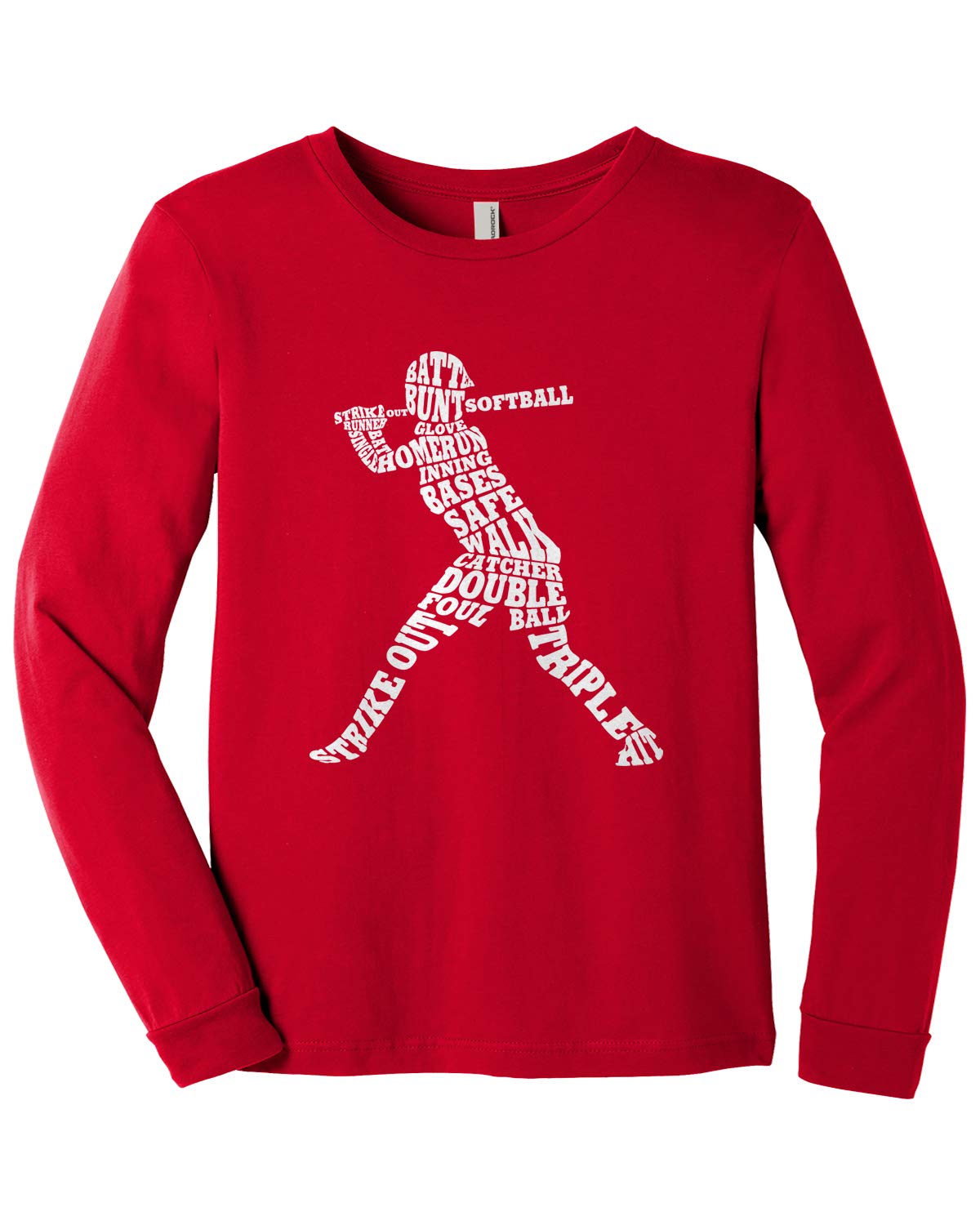 Threadrock Big Girls' Softball Batter Graphic Long Sleeve T-Shirt - Youth Athletic Tee for Training & Games - Comfortable Baseball Practice Top for Teen Players