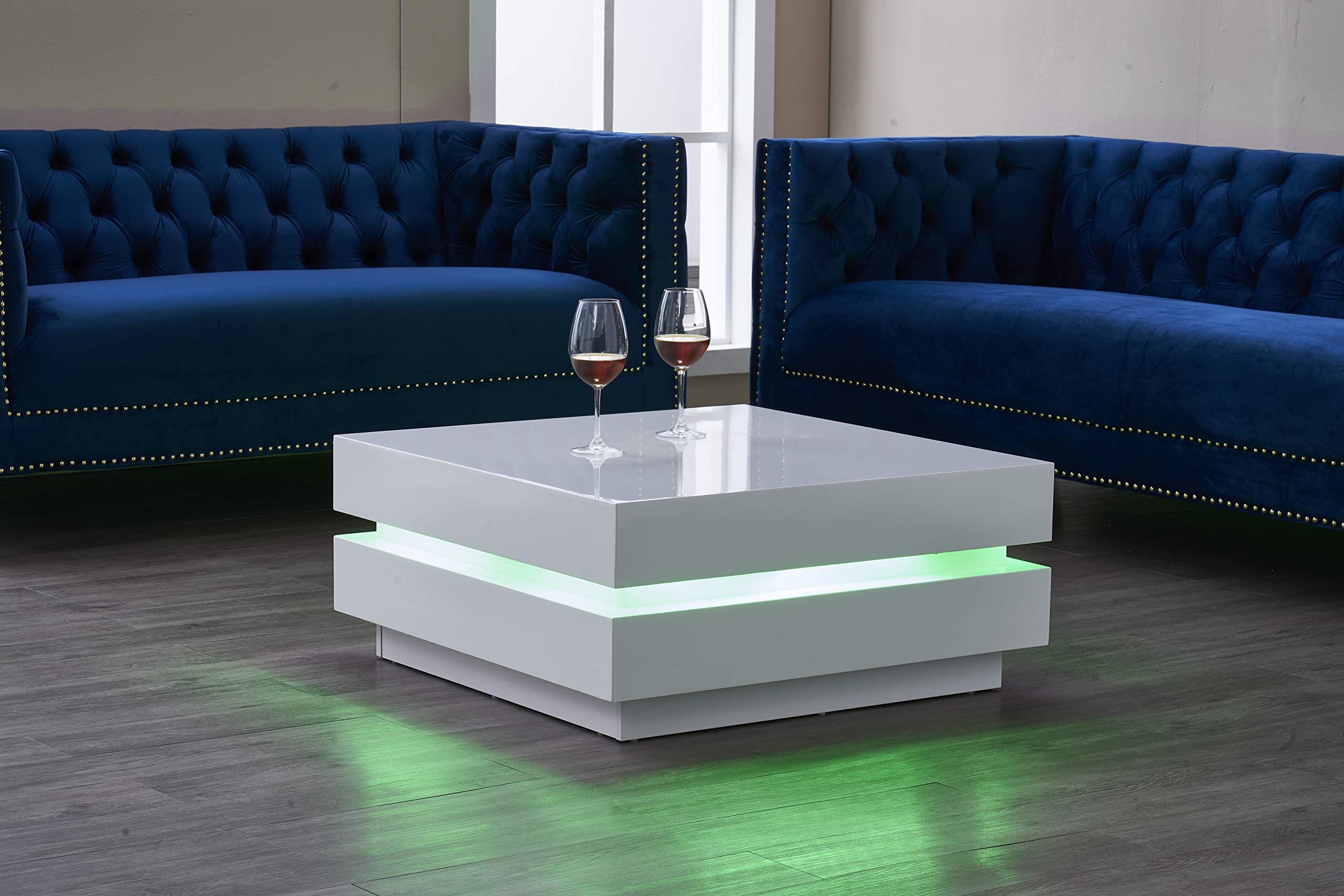Modern Euro LED Coffee Table - Remote Control & Multi-Colors for Living Room