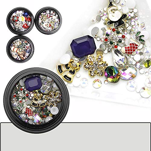 Professional Nail Art Rhinestones Studs Set for DIY Manicure - Christmas Nail Decorations Kit (G313) - Perfect for Holiday Parties, Gifts & Festive Nail Designs